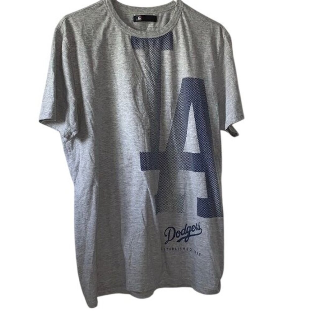 MLB Dodgers Gray T-Shirt LA Logo Established 1958 Mens G